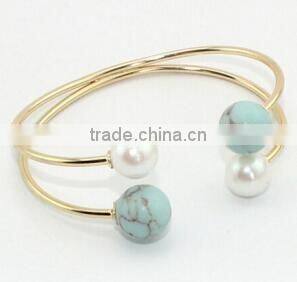 Unique Ethnic Gemstone bracelet Semi Precious Turquoise Bangle