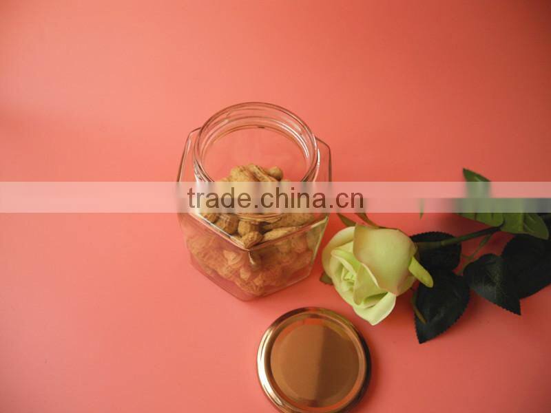 ecofriendly feature squat hexagon glass ketchup jar