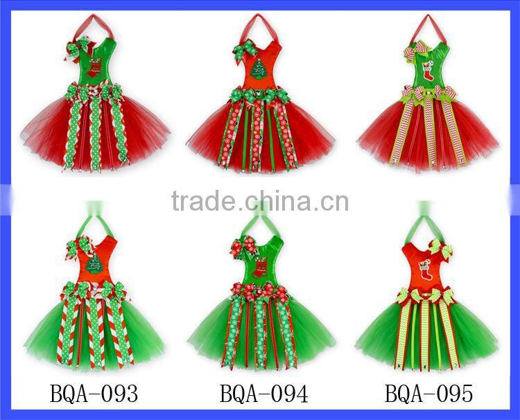 New Christmas Items Christmas Tree Hair Bow Holder ,Christmas Red Green White Snowflake Tutu Bow Holders