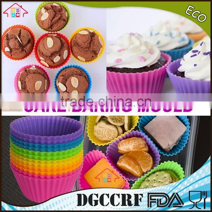 Silicone Baking Cups , 24 Reusable Vibrant Muffin Molds/Cupcake Liners /Mini Chocolate Holders/Truffle Cups, 6 Vibrant Colors