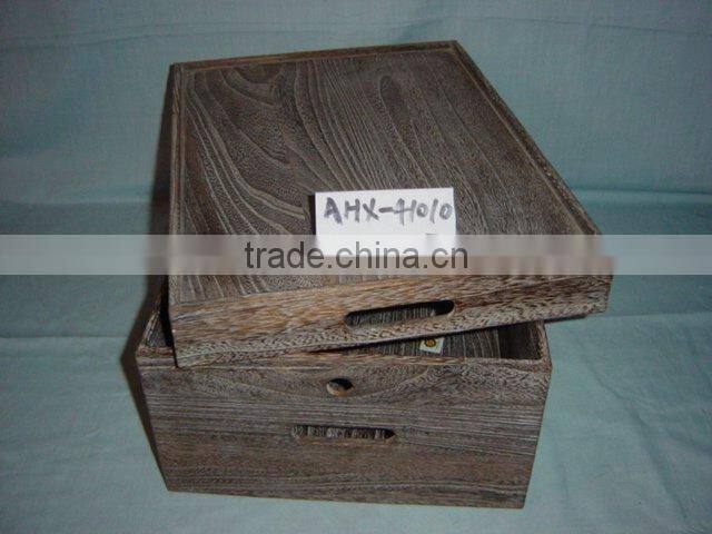 antique burn wooden box