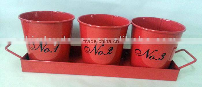 set 4 pcs decorative indoor herb pot set flower pots