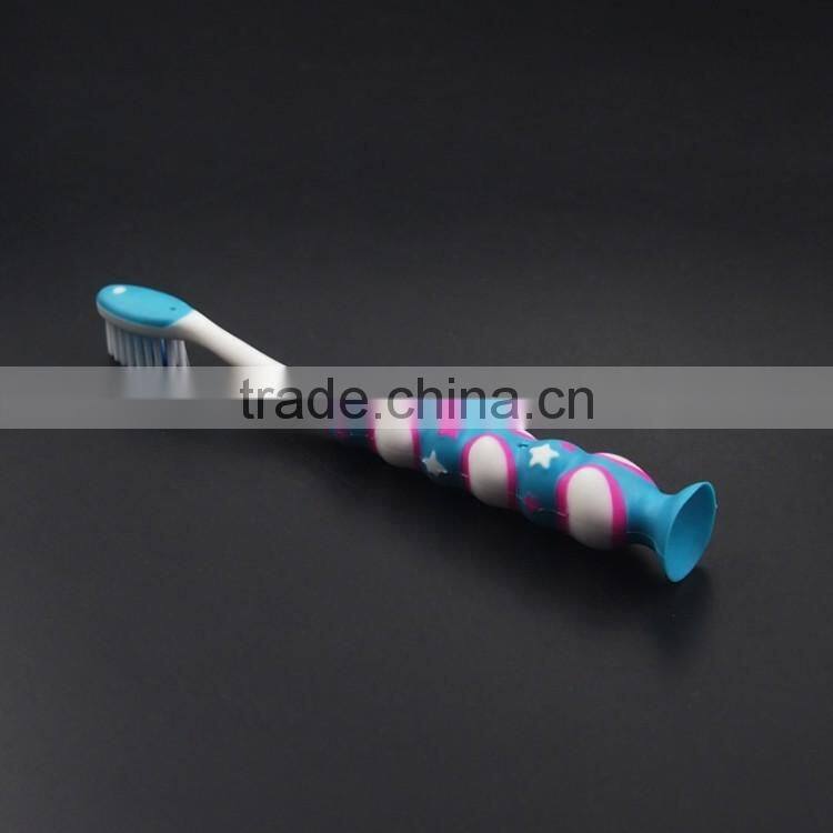 personalized toothbrush for kids round handle with sucker bottom teeth care for children