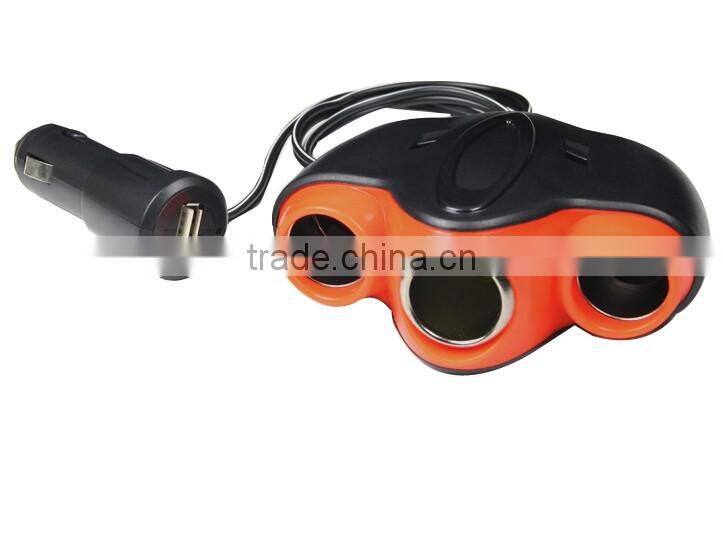 12V/24V car cigarette lighter three socket