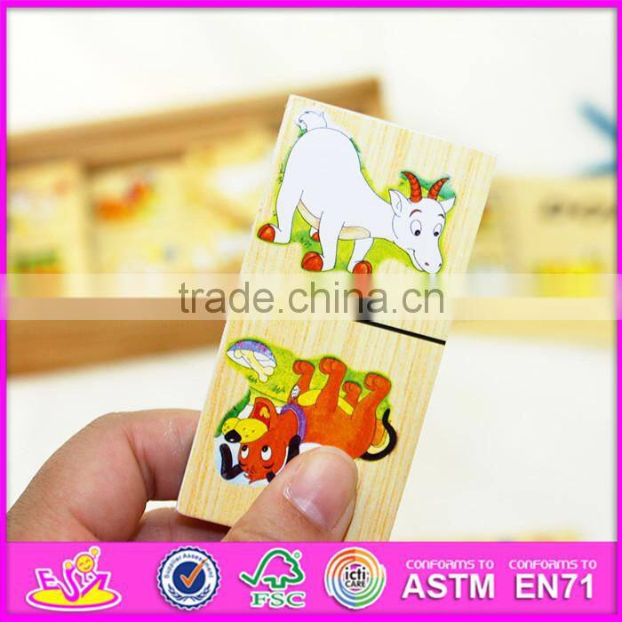 2016 New and popular children wooden mini domino toy WJ277619
