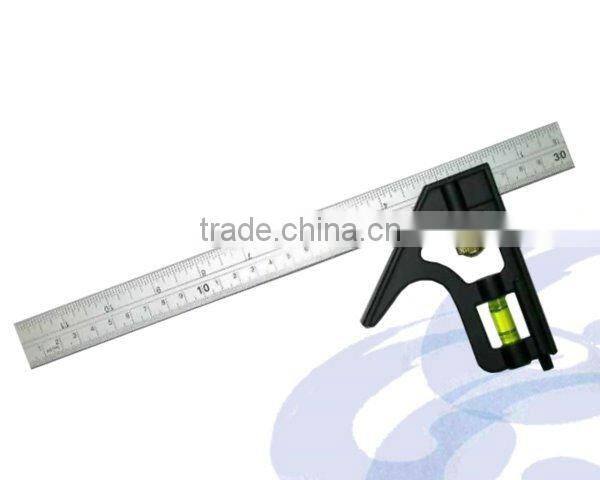 300mm 12 inch High Quality Zinc Alloy Adjustable Stainless Steel Combination Try Square Level Ruler For Measuring Tools