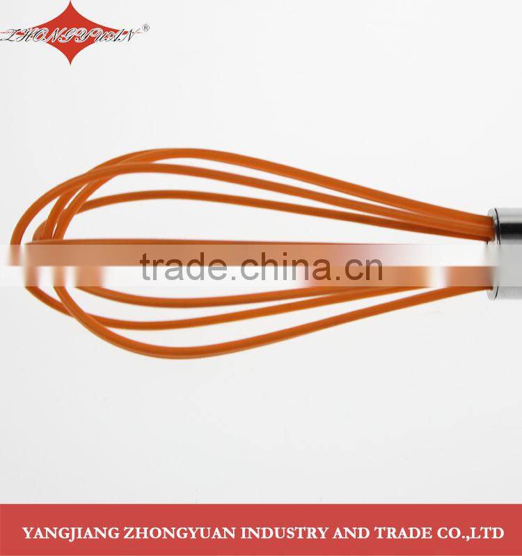 8.5-inch silicone coated wires egg whisk with stainless steel handle