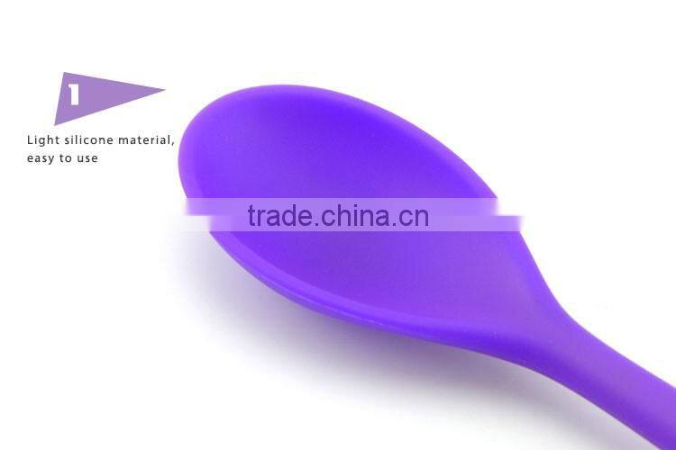 Integrated Seamless Design Purple Color Silicone Rice Spoon