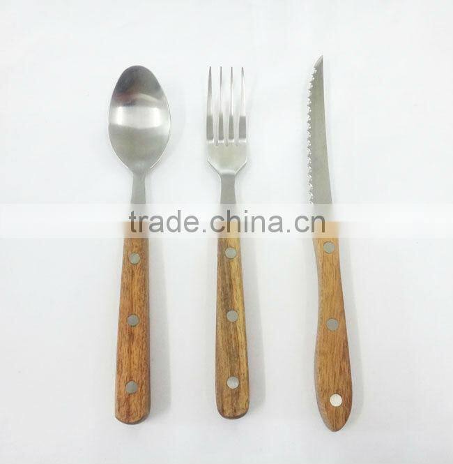 3pcs stainless steel kitchenware set with Rosewood handle