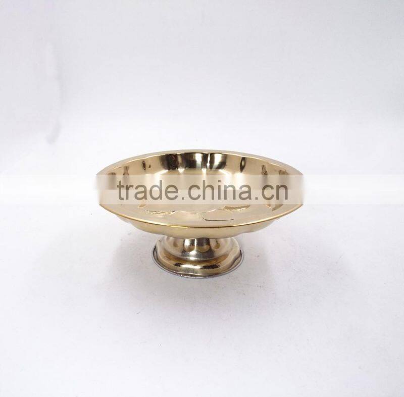 Elegant dry fruit tray /Plate with metal Base for tableware decoration