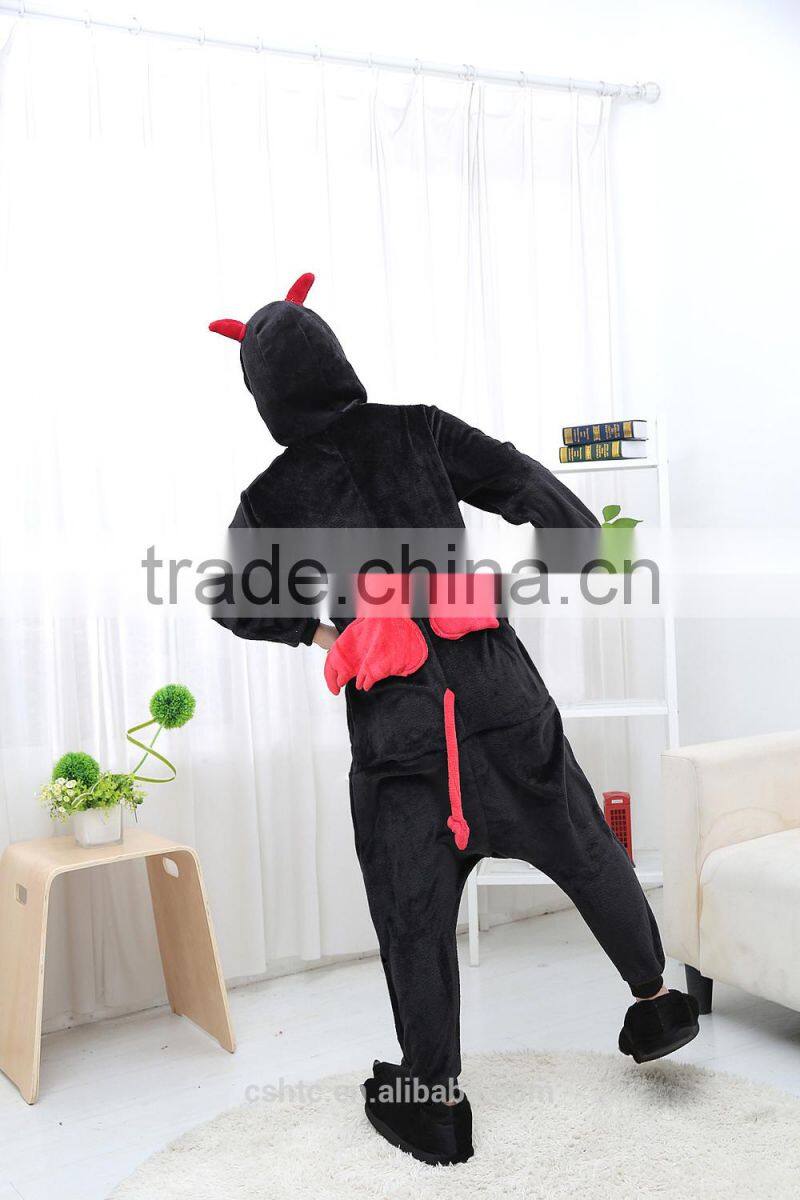 flannel cartoon adult animal jumpsuit animal pajamas jumpsuit devil design