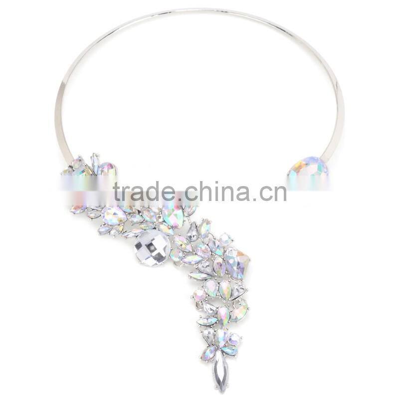 Bohemian Luxury Crystal Beads Cuff Collar Choker Necklace Women multicolored Wedding Maxi Statement Jewelry