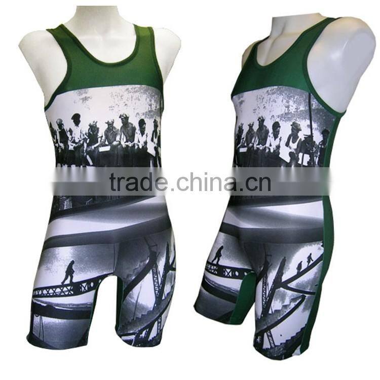 2016 new products custom sublimation printing youth wrestling singlets