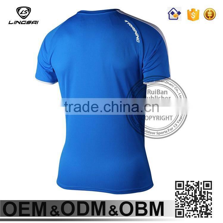 summer style running sports Marathon Shirt brand men shirt stand collar t-shirt custom