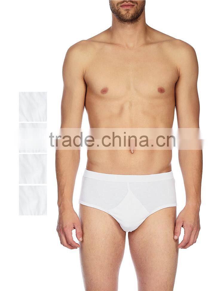 4 Pack Classic Pure White Cotton Briefs Sexy Man Briefs
