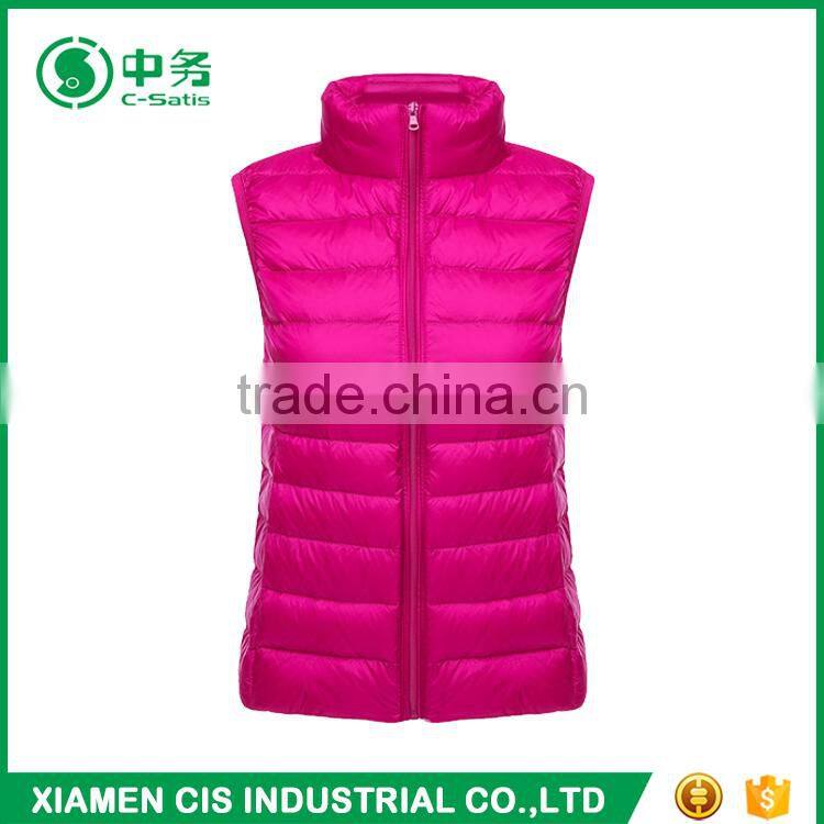New Look Korean Style Winter Lightweight Slim Fit Lady Duck Down Vest for Sale