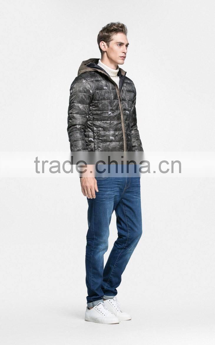 New Design Regular Fit Men's Camo-print Padding Quilting Jacket With Hood