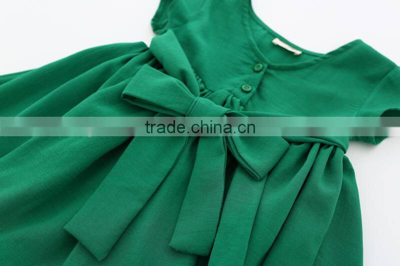 Boutique Children Clothing Green Ruffle Dress Girl Princess Dresses Wholesale
