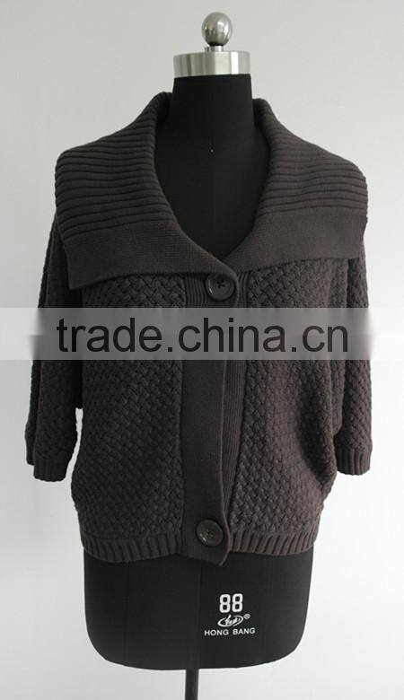 Ladies cross stitch bat sleeve cardigan/poncho sweater