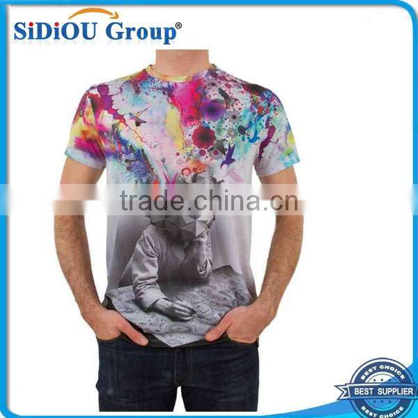 2013 3D printing fashion Men's round neck T-shirt
