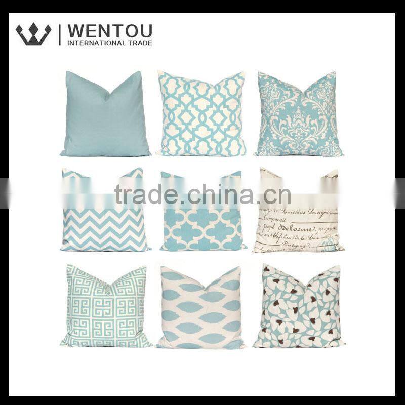 Fashion Plain Blue Throw Pillow Cover