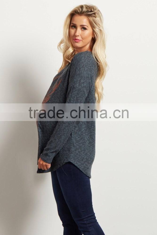 Hot-selling promotional beautiful sequin printing maternity top