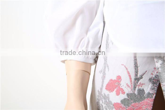 round collar elegant long sleeve white women waist length blouse designs