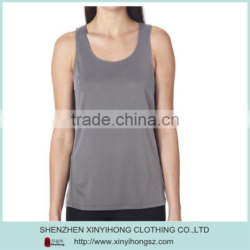 Ladies 100% polyester racerback tank top,custom stringer tank top with you logo