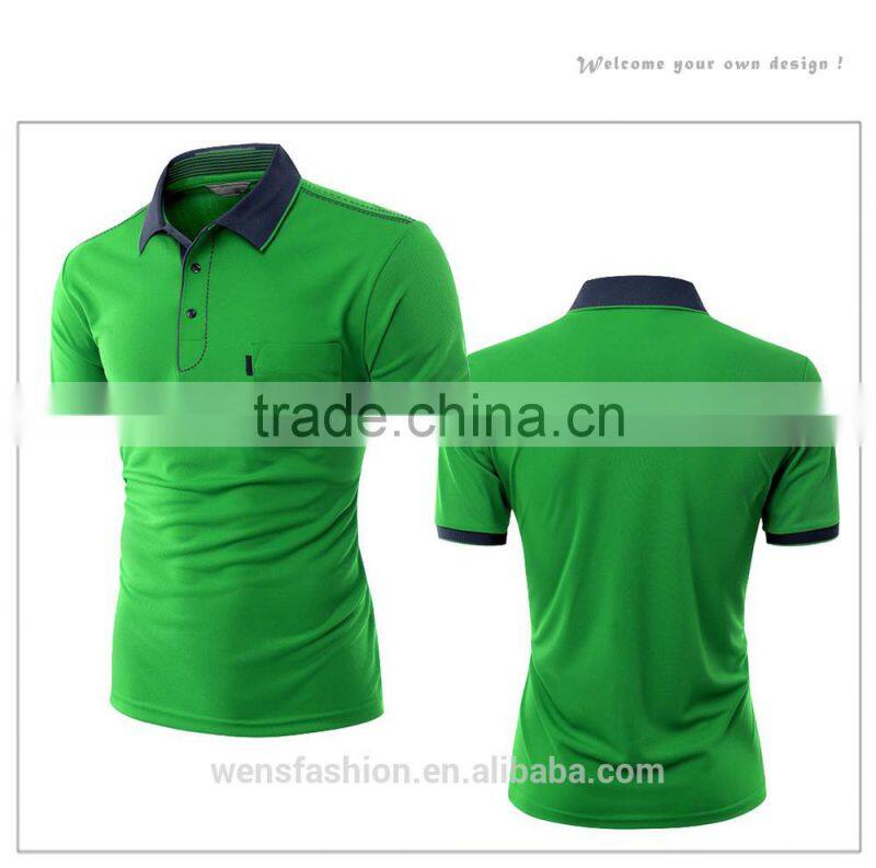 Mens Short Sleeve Contrast Collar Body Tight Polo Shirts Short Sleeve T-shirt