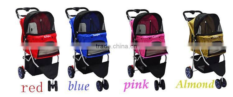 Three Wheel Pet Stroller / Cat & Dog Foldable Carrier Strolling Cart
