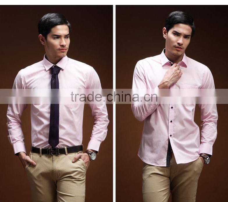 Black dot printed placket blue men's shirt uniform China golden supplier OEM fashionable boy shirt for daily life