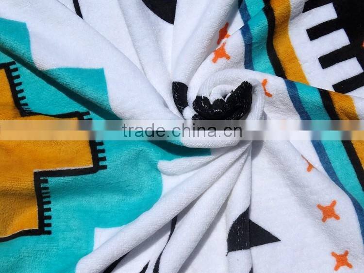 Round Screen print microfiber beach towels