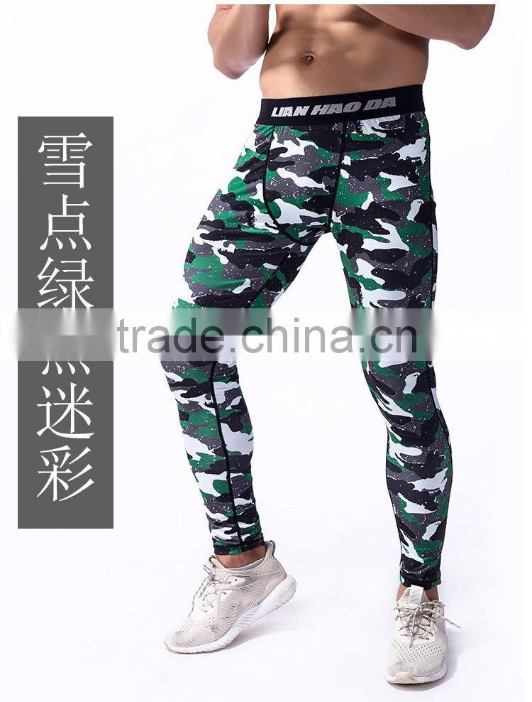 men 220g milk silk camo yoga jogging legging /jqi plus size camoflage athletic yoga pants capris trousers