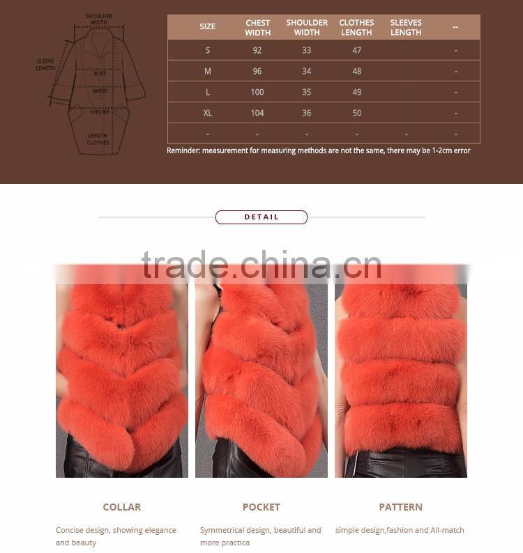 European style orange fox fur jacket for women