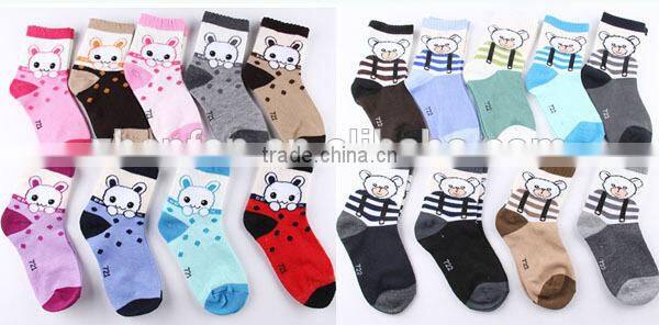 autumn&winter high quality 100%cotton cartoon cute child socks