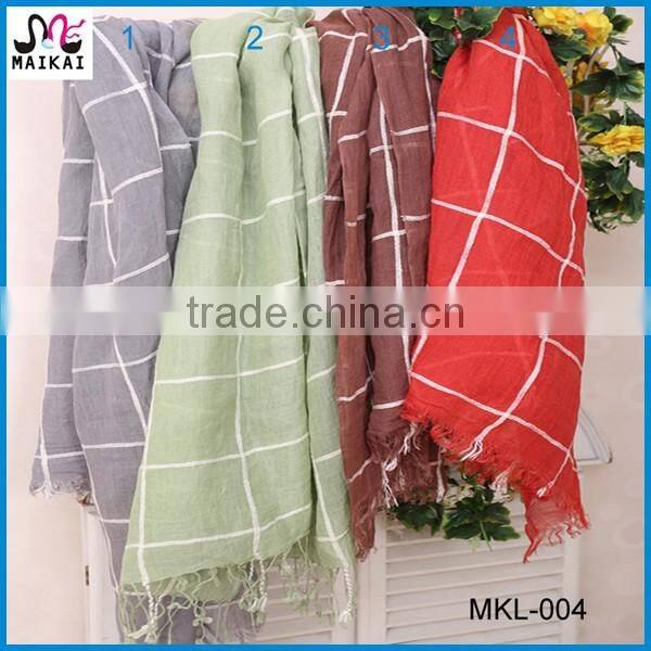 Wholesale new fashion 100% linen woman scarf
