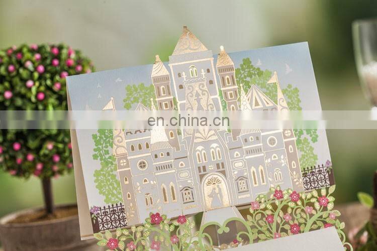 New Arrival 6026 Love Tree Fairy Castle Wedding Invitation Cards
