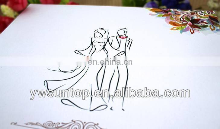 Creative fingerprint romantic love tree design wedding guest book decorations
