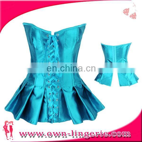 Top quality Clothing sheer body of strapless satin lace Dress Custom Leather Corset on sale