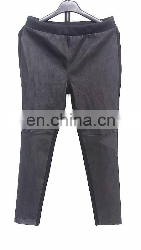 ladies stretch lamb leaather pants with ponti fabric