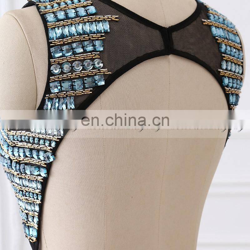 Gorgeous Mermaid Sexy Open Back Crystal Evening Gowns Evening Dresses LX303