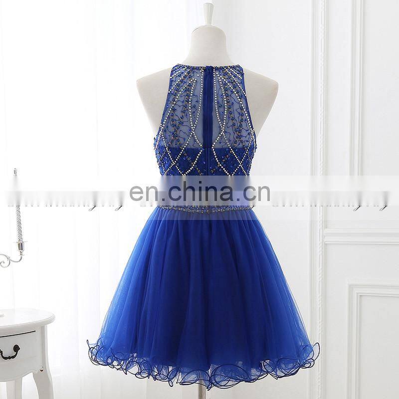 Wholesale Two-Piece Royal Blue Tulle Short Cocktail Dress Cocktail Dresses LX337