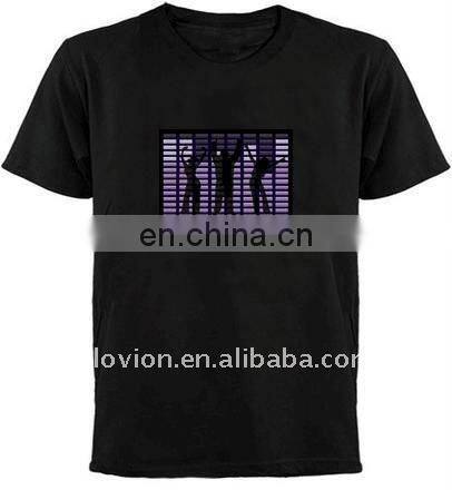 HOT led flashing t-shirt china led t-shirt el ladies t-shirt