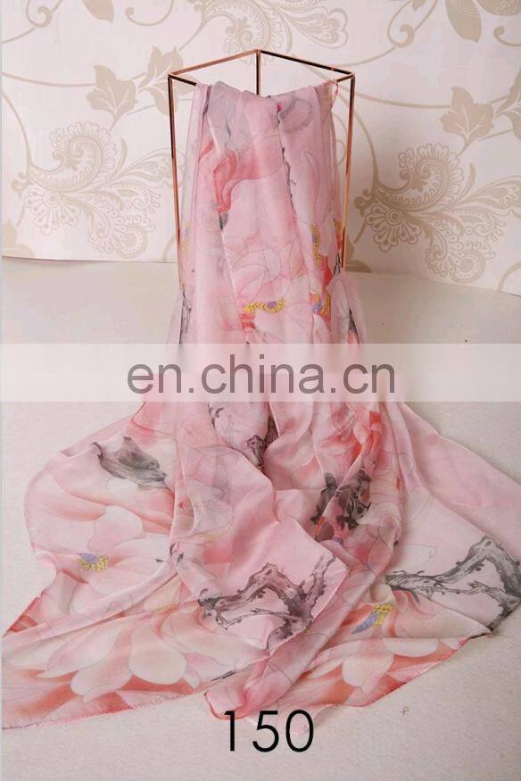 new fashion 100% silk scarf for women lady silk scarf wholesale china