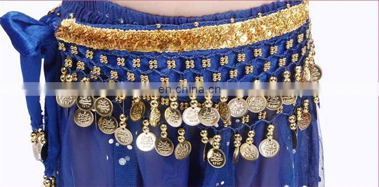 ET-128 Newest arrival multi-color indian Children performance belly dance costume including top and skirt and velvet scarf suit