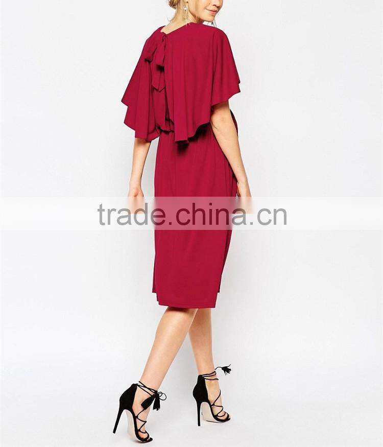 Newly OEM design red women summer maternity evening gown dress wear manufacturer