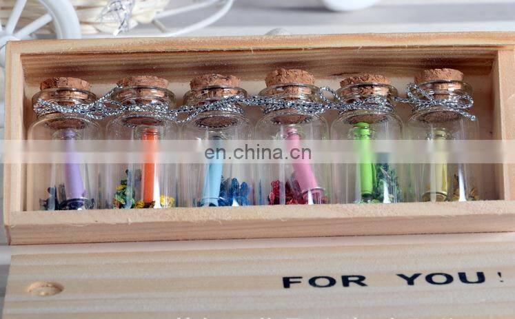 1ml 5ml 10ml 15ml 20ml 30ml 50ml 60ml clear wishing bottle glass vial with wooden cork stopper