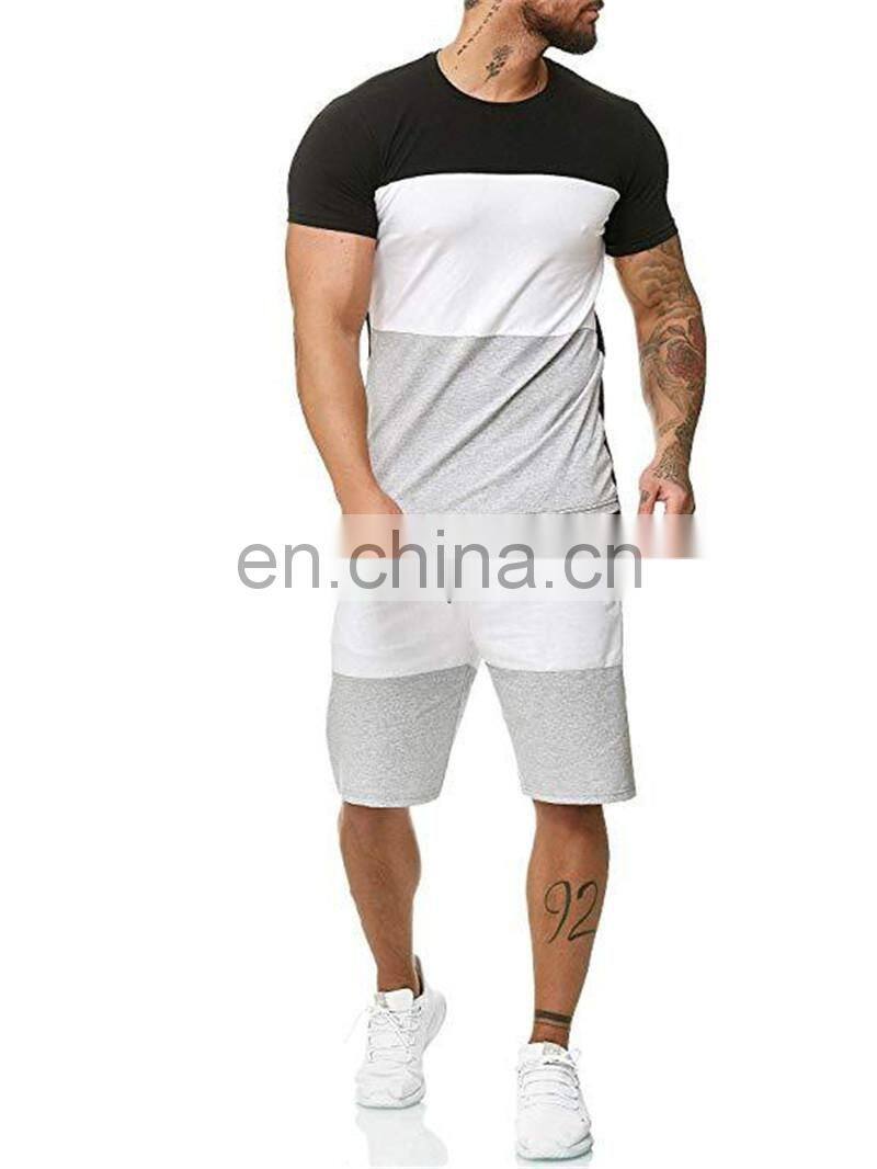 Summer new loose short-sleeved suit manufacturers wholesale sports and leisure color matching large size men's suits
