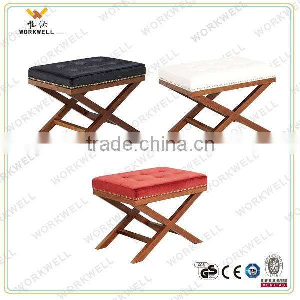 WorkWell good fabric or pu dining room stool with X-LEG Kw-D4173