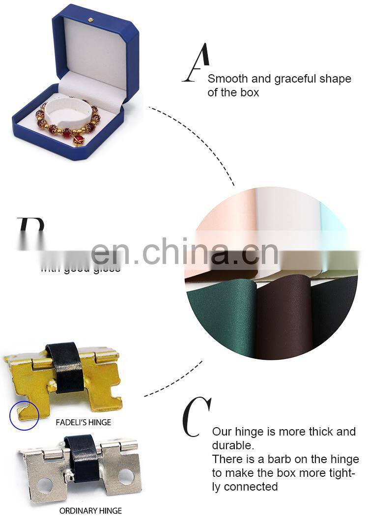 Custom Elegcnt  Octagonal Shape Blue Color  Pu Leather Bangle Box